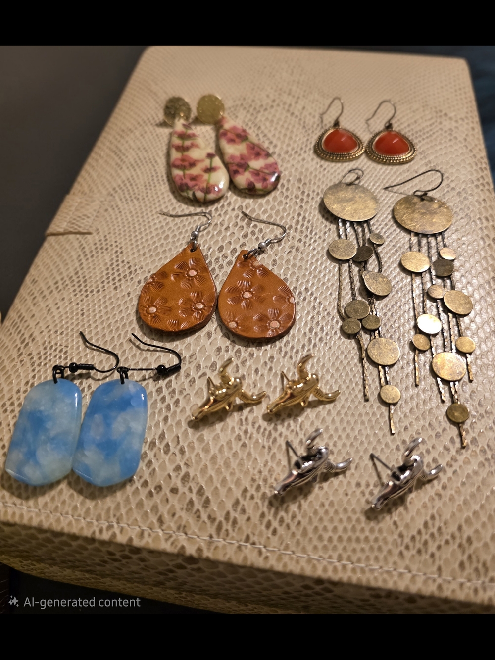 Bundle Pierced Earrings - Western Vibes-Orange/Blue/Pink/Gold/Silver Tones